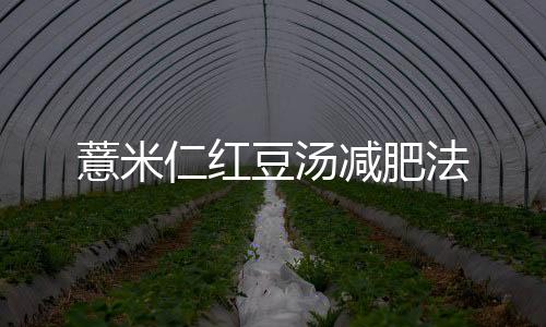 薏米仁紅豆湯減肥法