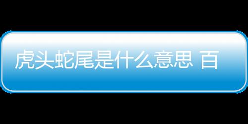 虎頭蛇尾是什么意思 百度網盤（虎頭蛇尾是什么意思）