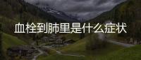 血栓到肺里是什么癥狀