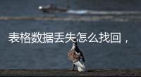表格數據丟失怎么找回，U盤數據丟失應該怎么找回