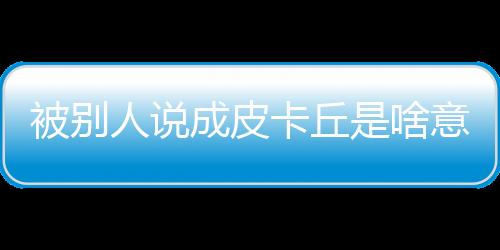 被別人說成皮卡丘是啥意思（被別人叫皮卡丘啥意思）