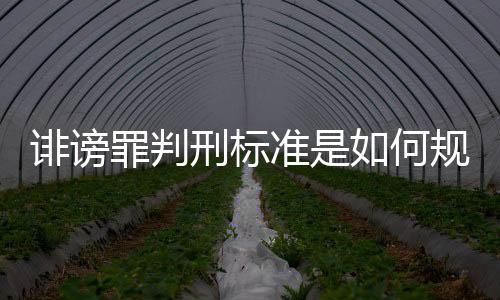 誹謗罪判刑標準是如何規定的（誹謗罪判刑）