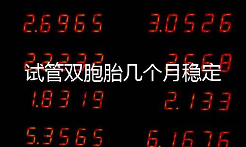 試管雙胞胎幾個月穩定