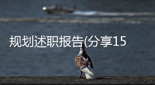規(guī)劃述職報告(分享15篇)