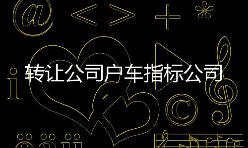 轉讓公司戶車指標公司