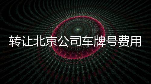 轉讓北京公司車牌號費用