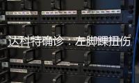 達(dá)科特確診：左腳踝扭傷