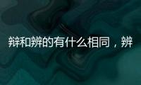辯和辨的有什么相同，辨與辯的區別是什么