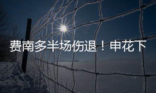 費南多半場傷退！申花下半場換兩人：高天意、陳晉一登場