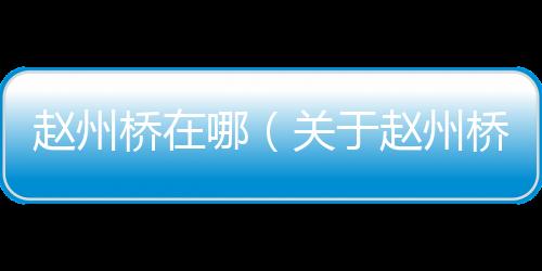 趙州橋在哪（關(guān)于趙州橋在哪的基本情況說(shuō)明介紹）