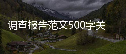 調查報告范文500字關于蛀牙（調查報告范文500字）