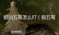 貌的五筆怎么打（貌五筆怎么打）