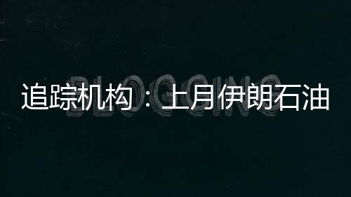 追蹤機構：上月伊朗石油流量大幅下降