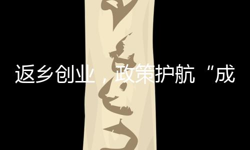返鄉創業，政策護航“成長”——“返崗復產探訪就業一線”系列報道之二