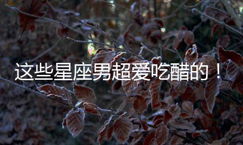 這些星座男超愛吃醋的！