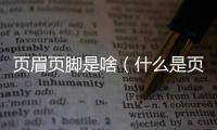 頁眉頁腳是啥（什么是頁眉什么是頁腳）