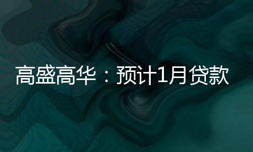 高盛高華：預計1月貸款規模約8000億元