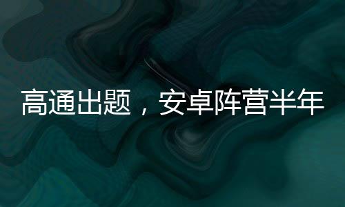 高通出題，安卓陣營(yíng)半年一考