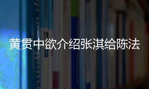 黃貫中欲介紹張淇給陳法蓉 張淇的回答太逗了
