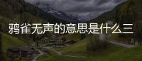 鴉雀無聲的意思是什么三年級（鴉雀無聲的意思）