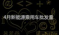 4月新能源乘用車批發量環比下降38%