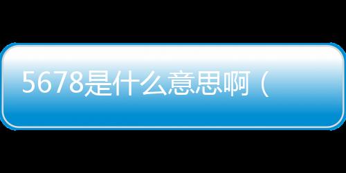 5678是什么意思啊（5 6 7 8 9）