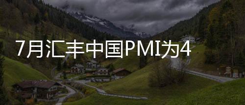7月匯豐中國PMI為49.5 創五個月高位