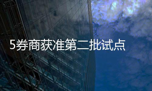 5券商獲準第二批試點 融資融券門檻放寬至B類