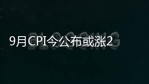 9月CPI今公布或漲2.9% 四季度漲幅將擴大但可控