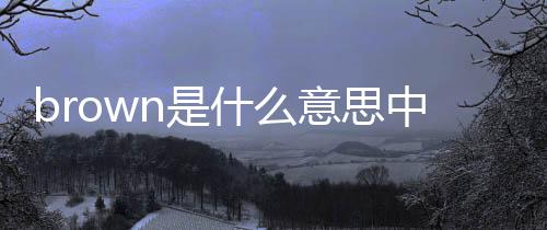 brown是什么意思中文是什么顏色的意思