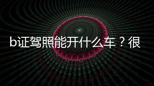 b證駕照能開什么車？很多車主不知道“內情”B1和B2區別非常大