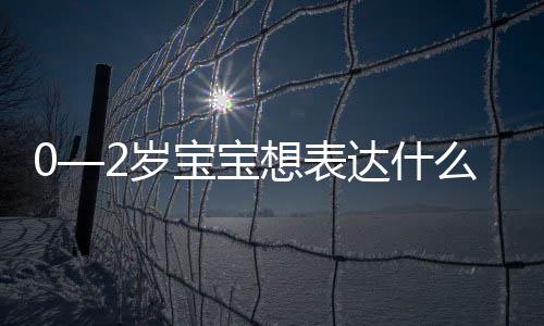 0—2歲寶寶想表達(dá)什么？(關(guān)于0—2歲寶寶想表達(dá)什么？簡述)