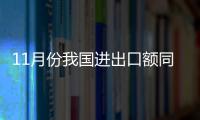 11月份我國進出口額同比微降0.3%