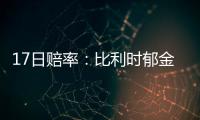 17日賠率：比利時郁金香頭名在望 烏克蘭力爭出線