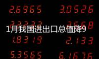 1月我國進出口總值降9.8% 出口下降6.6%