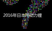 2016年日本用動力鋰電池出貨量高速增長