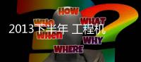 2013下半年 工程機械下游需求態勢不明顯