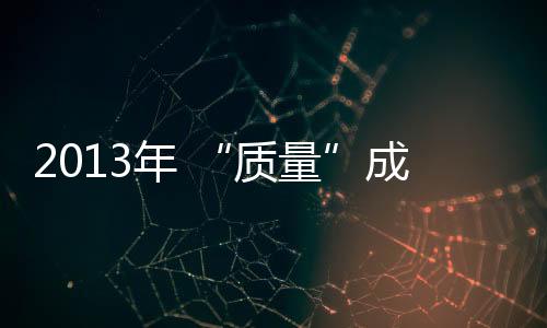 2013年 “質量”成為了燈具行業(yè)的熱詞