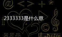 2333333是什么意思啊（2333333333是什么意思）