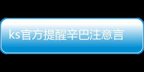 ks官方提醒辛巴注意言行 辛巴說了什么？