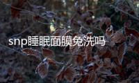 snp睡眠面膜免洗嗎 熬夜急救神器超贊