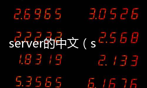 server的中文（server是什么意思中文翻譯）