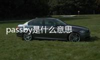 passby是什么意思英語（pass by 是什么意思）