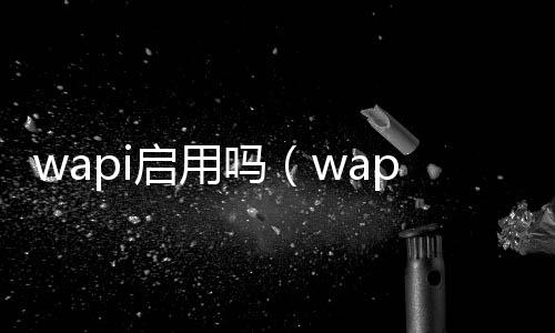 wapi啟用嗎（wapi建議打開嗎）
